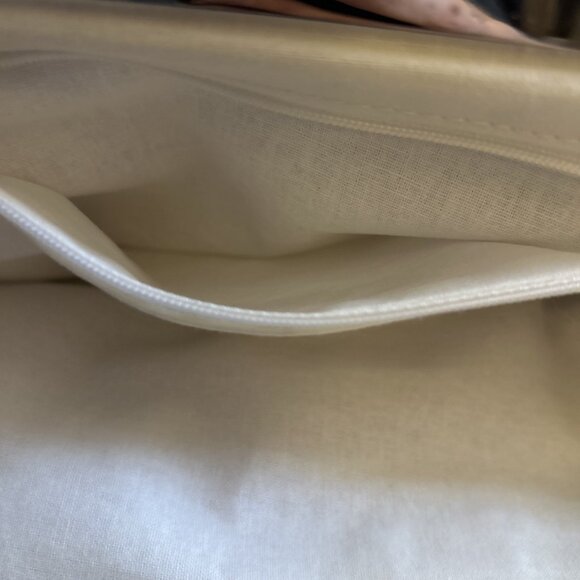 Donna Dixon Handbag Purse Blue Shoulder Crossbody Chain Straps Canvas Kiss Clasp - Picture 12 of 16